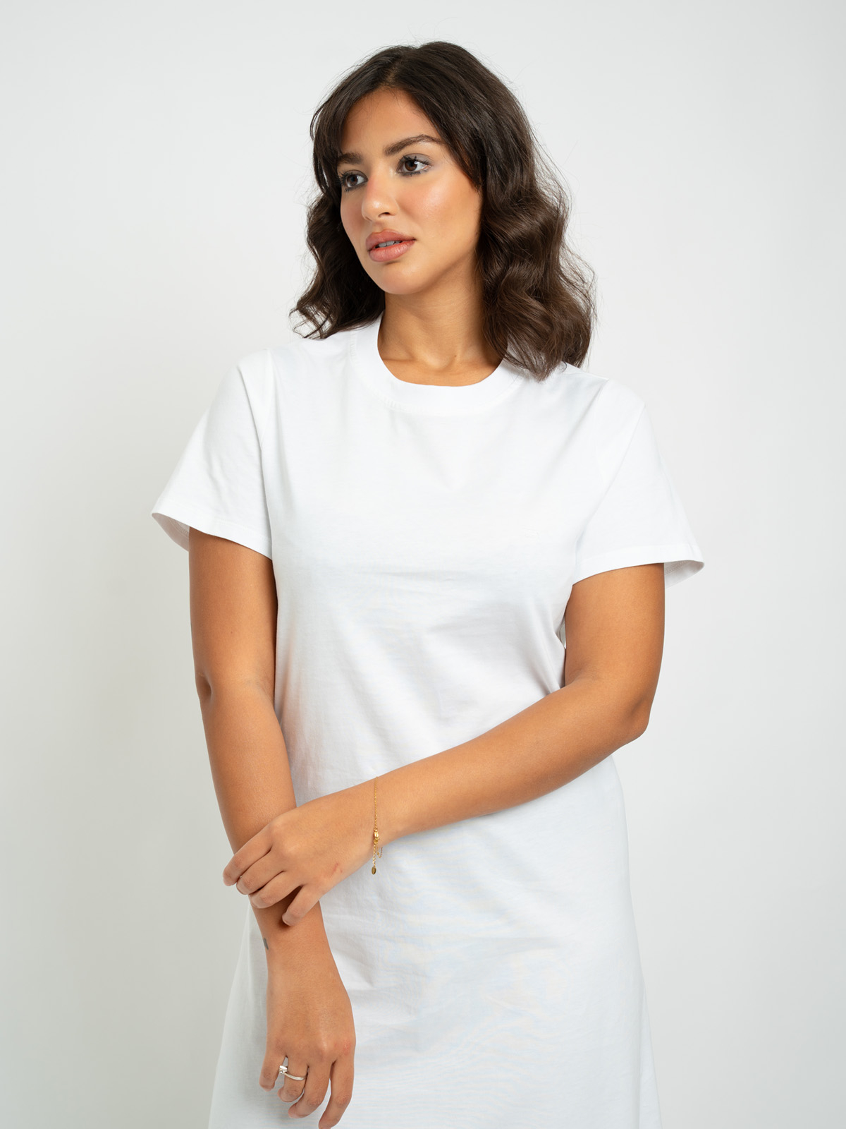White Long T-shirt Dress