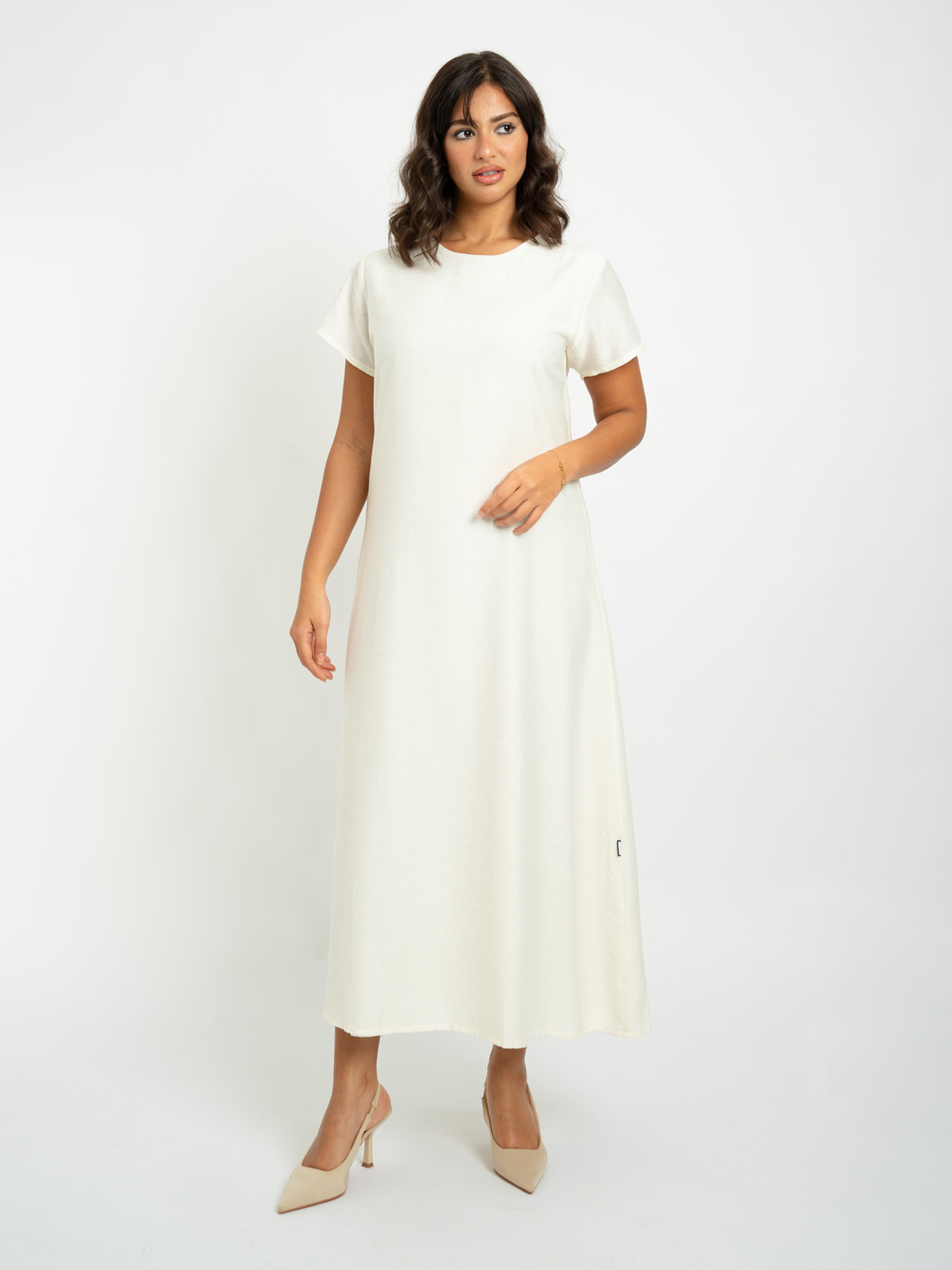 Offwhite Short Sleeves Dress