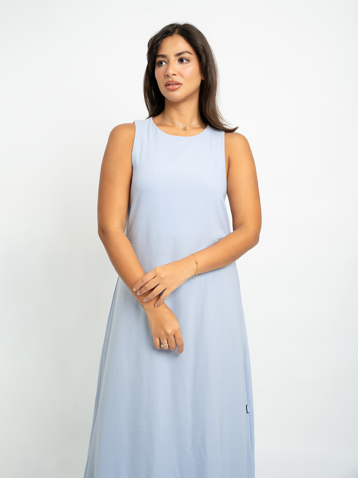 Powder Blue Sleeveless Long Dress