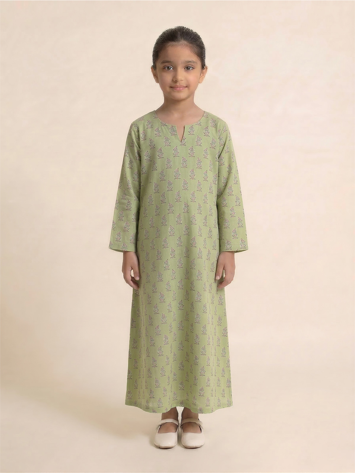 Light Green Half Cloche Jalabiya