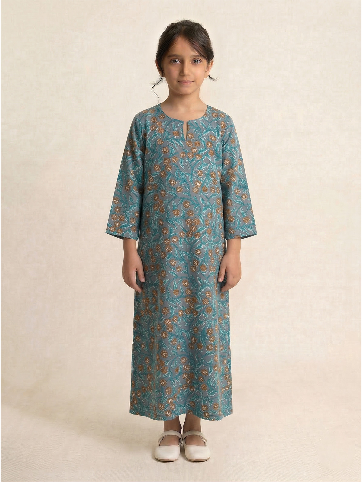 Bluish Gray Half Cloche Jalabiya