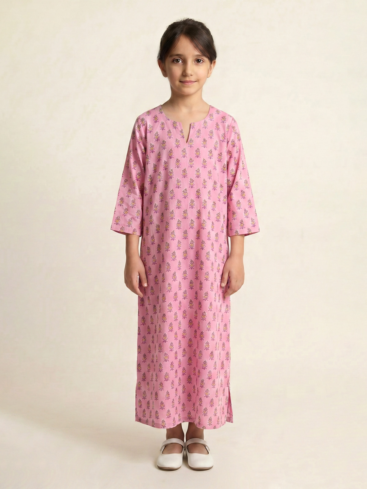 Pink Bloom Half Cloche Jalabiya