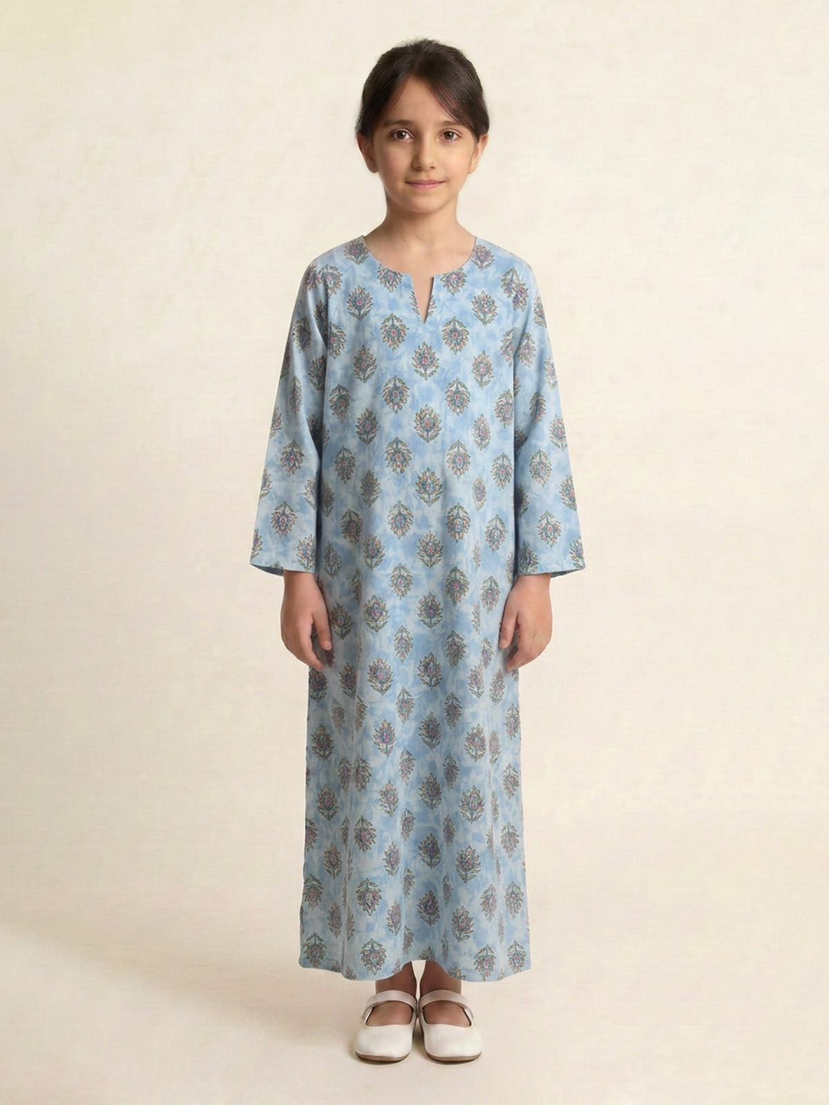 Blue Bloom Half Cloche Jalabiya