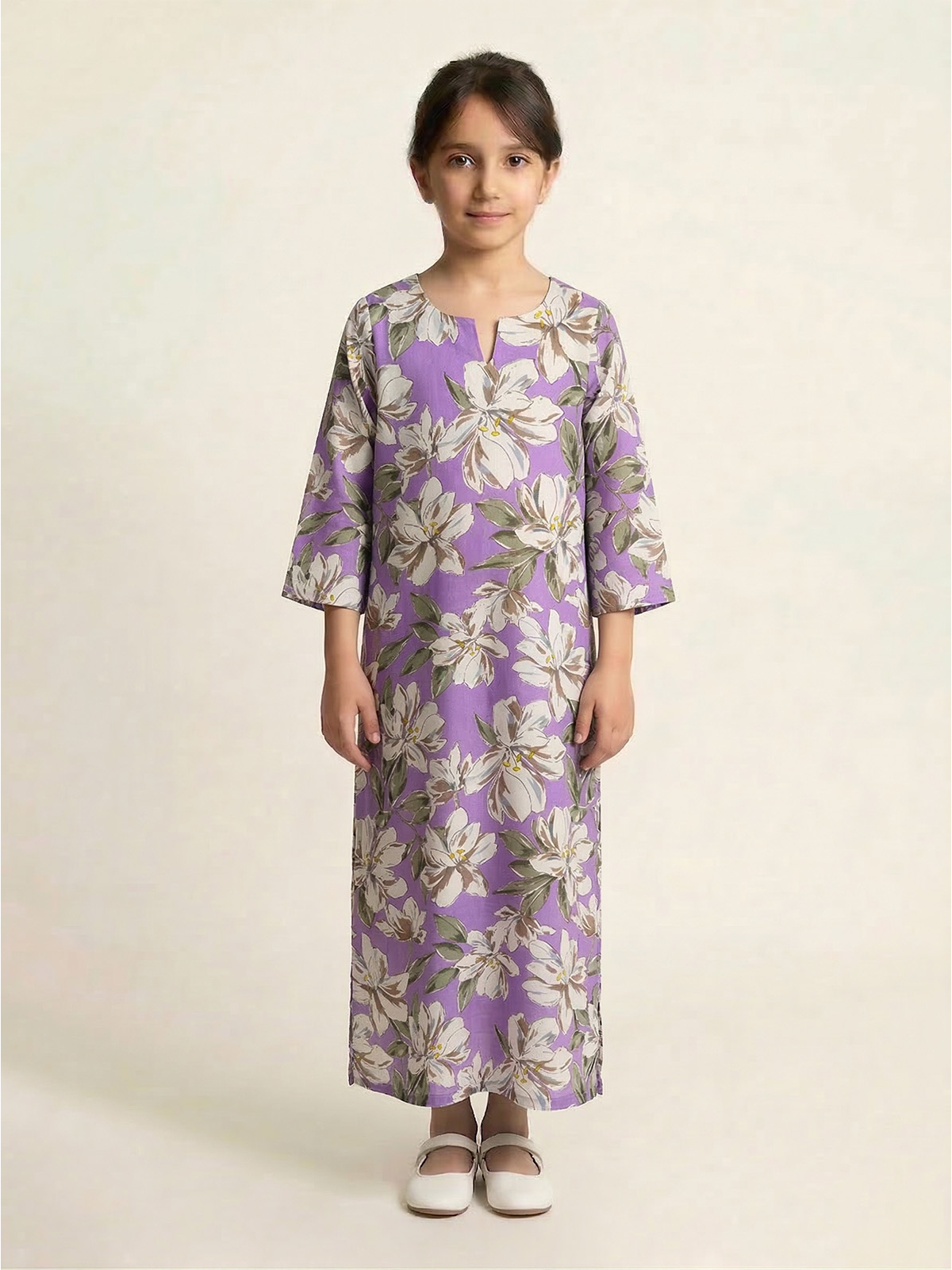 Purple Tulips Half Cloche Jalabiya