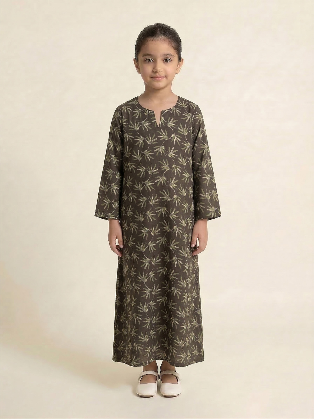 Brown Stars Half Cloche Jalabiya