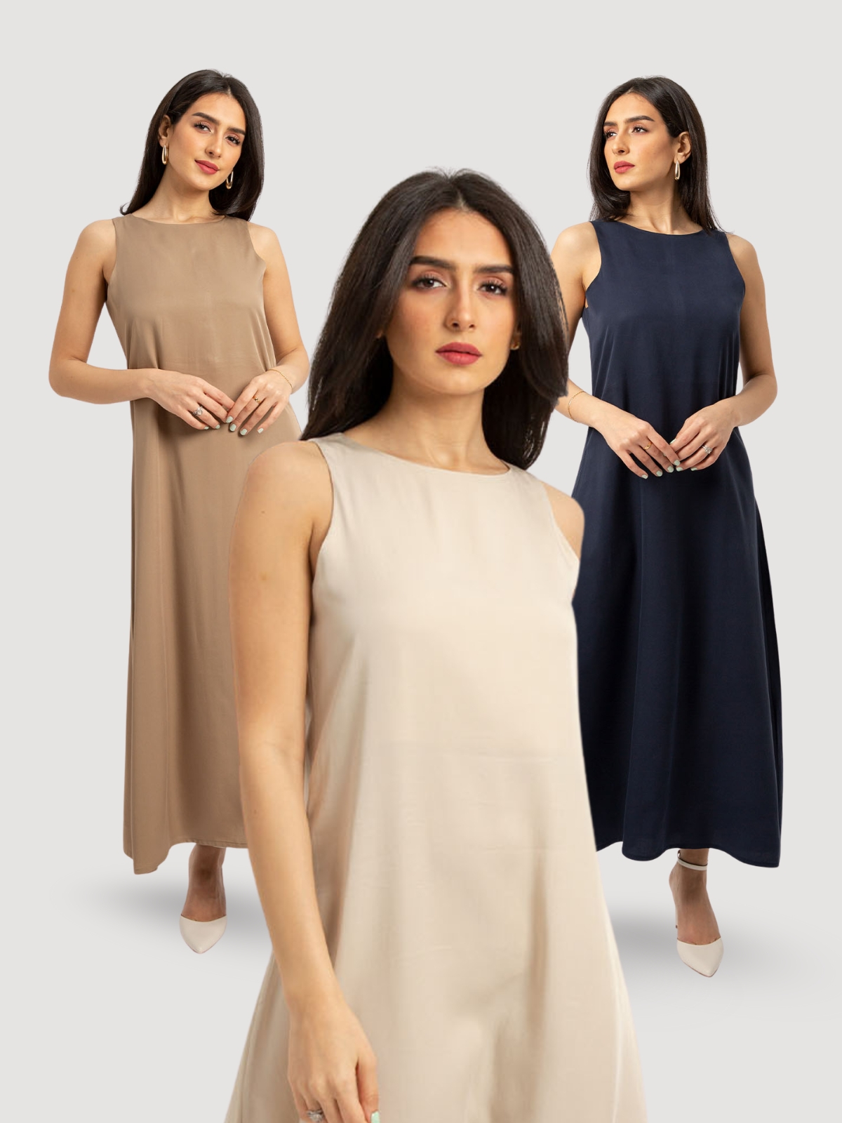 Under Abaya Basics Sleeveless Long Dress Saver Package