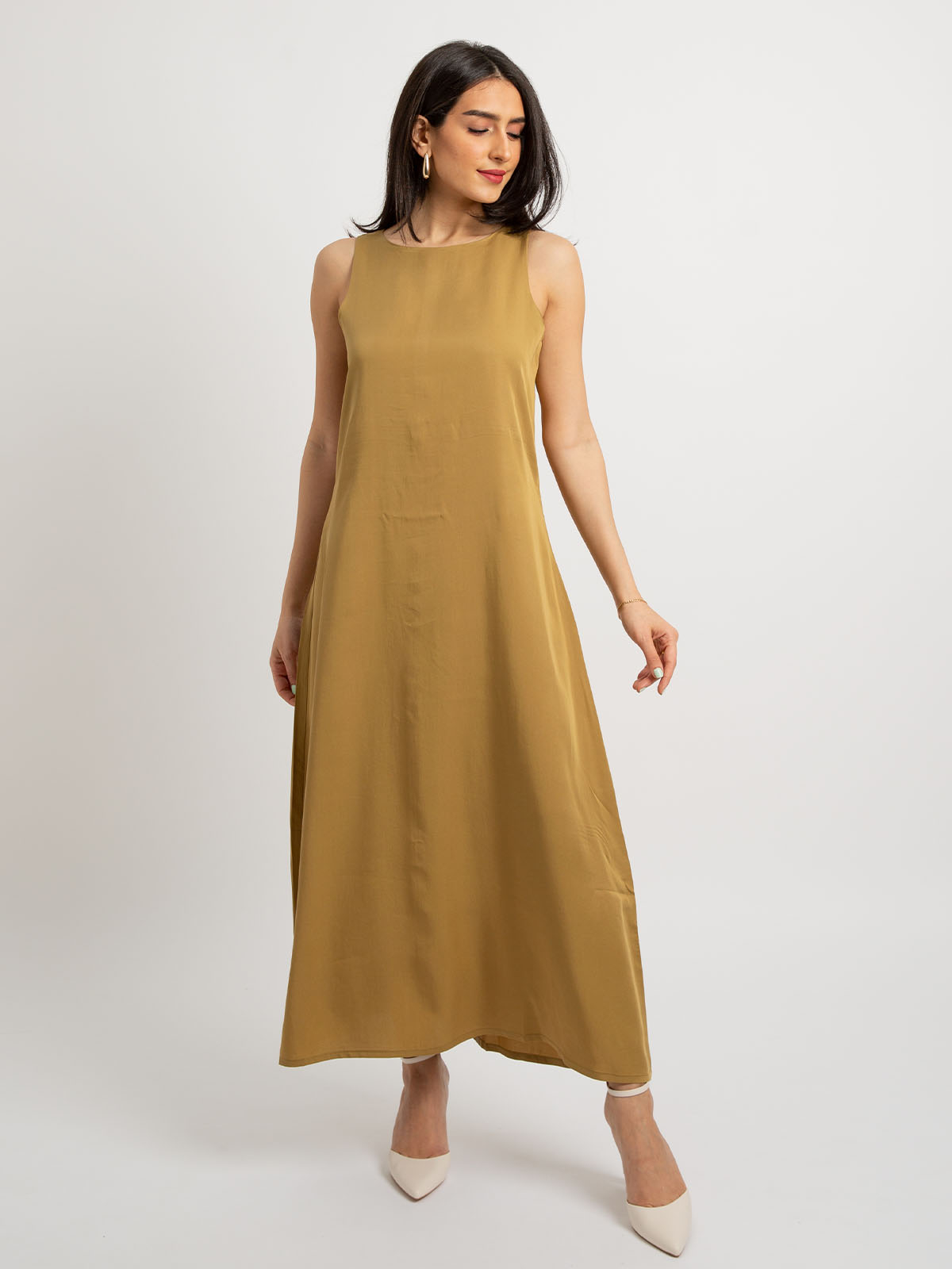Bronze - Sleeveless Long Dress