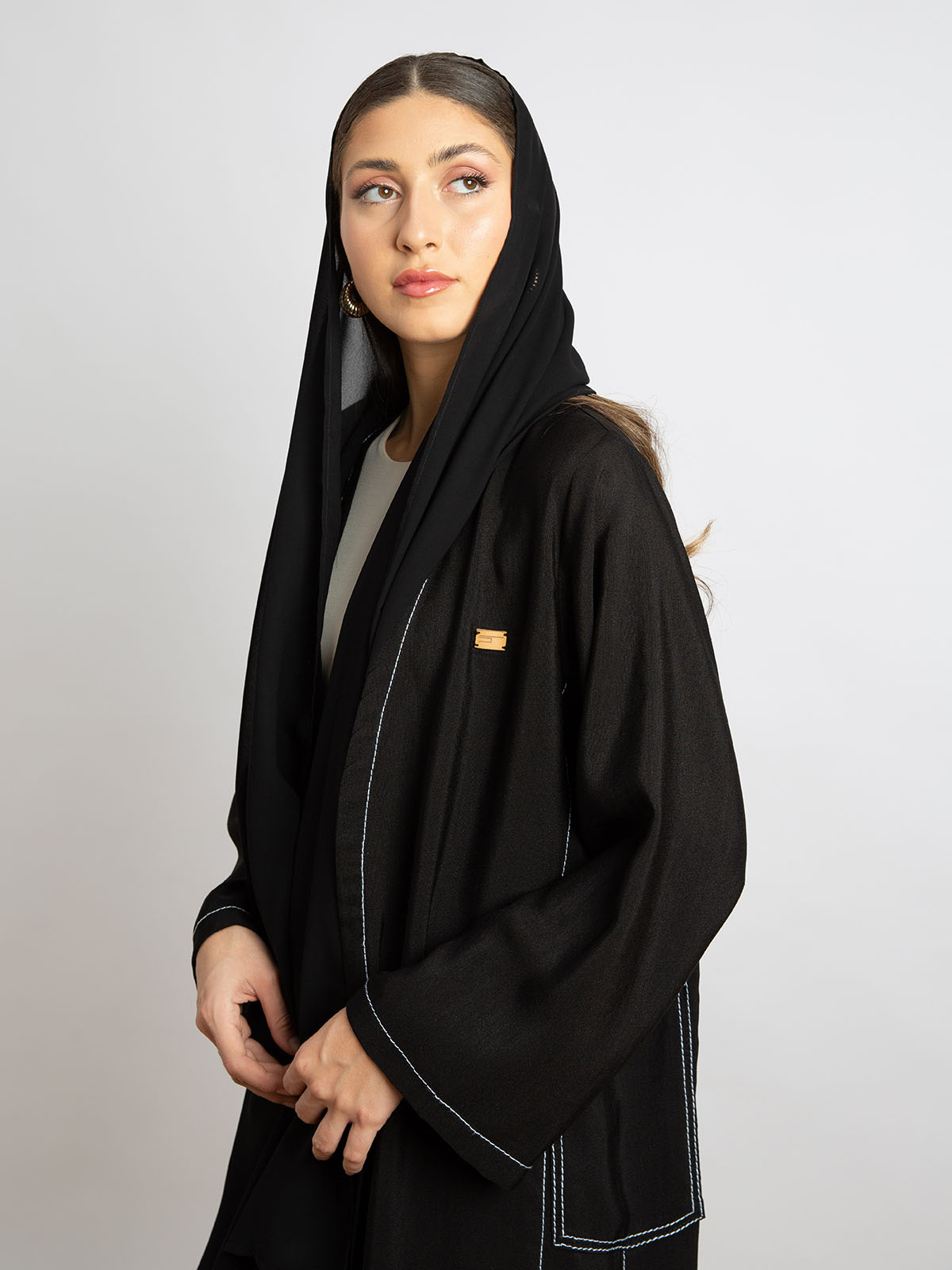Kaafmeem: Latest Abayas, Clothing & Tarha Black open abaya | daily abaya