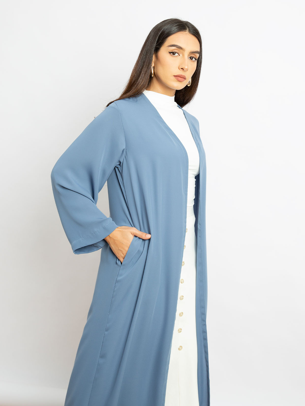  Blue - Light Regular-fit Long Abaya 
