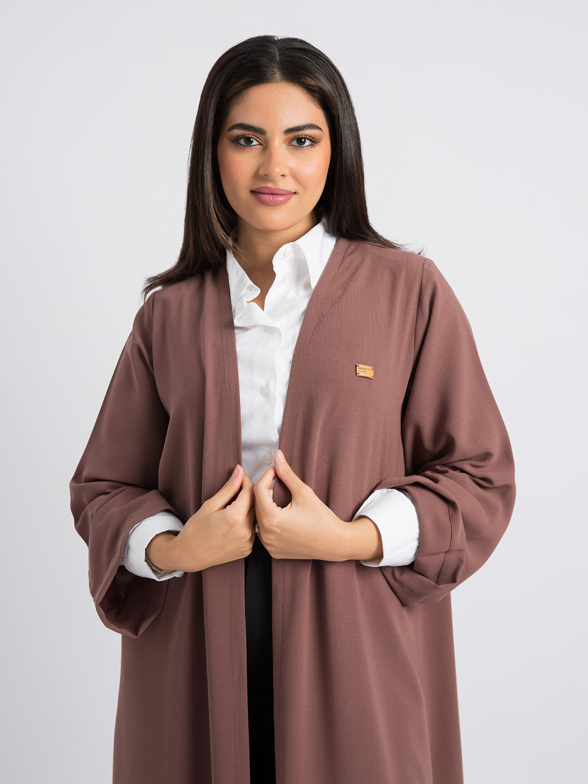Brown - Regular-fit Long Abaya