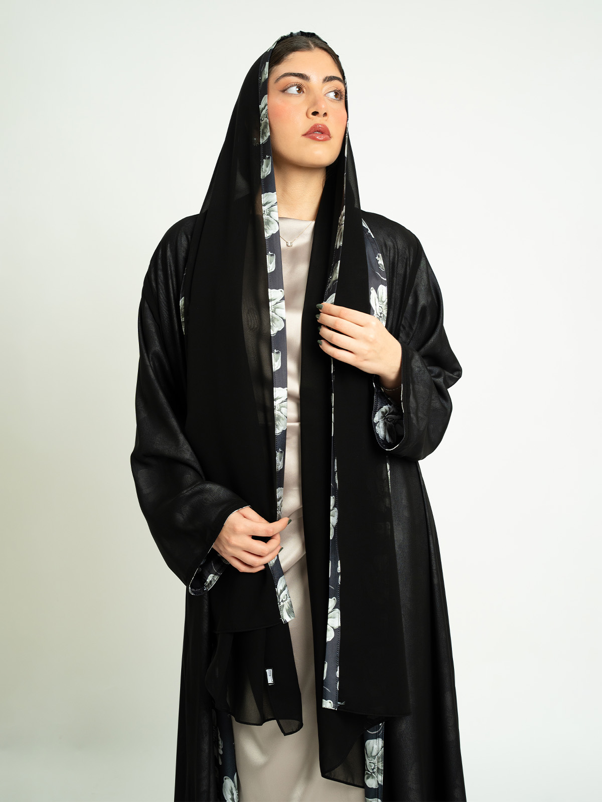 Lunar Bloom Double A-Cut Abaya