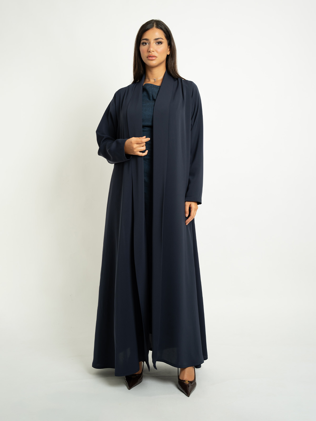 Navy A-Cut with Collar Abaya