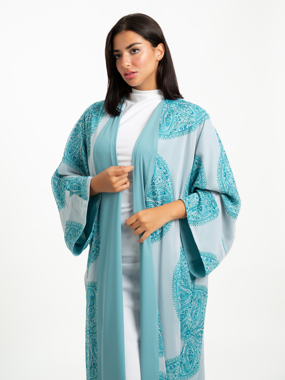 White Reef Double Flowstyle Abaya