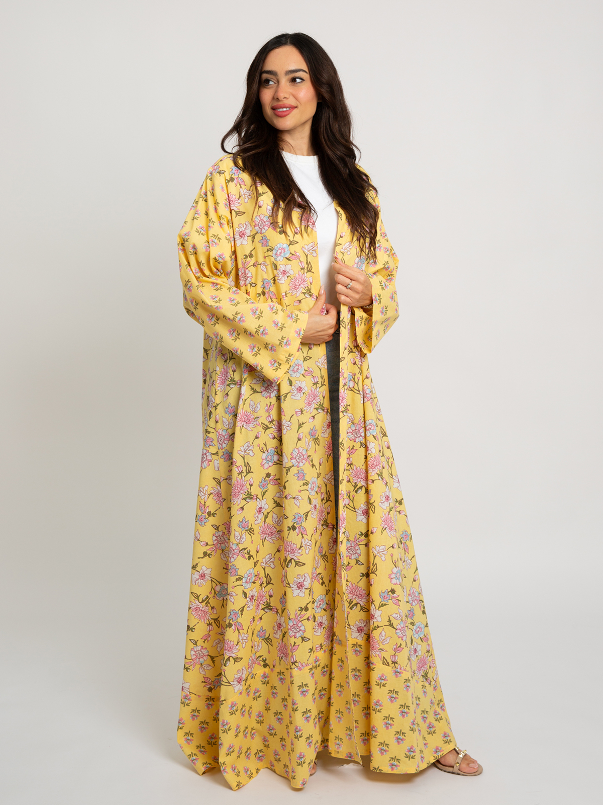 Yellow Spring A-Cut Abaya