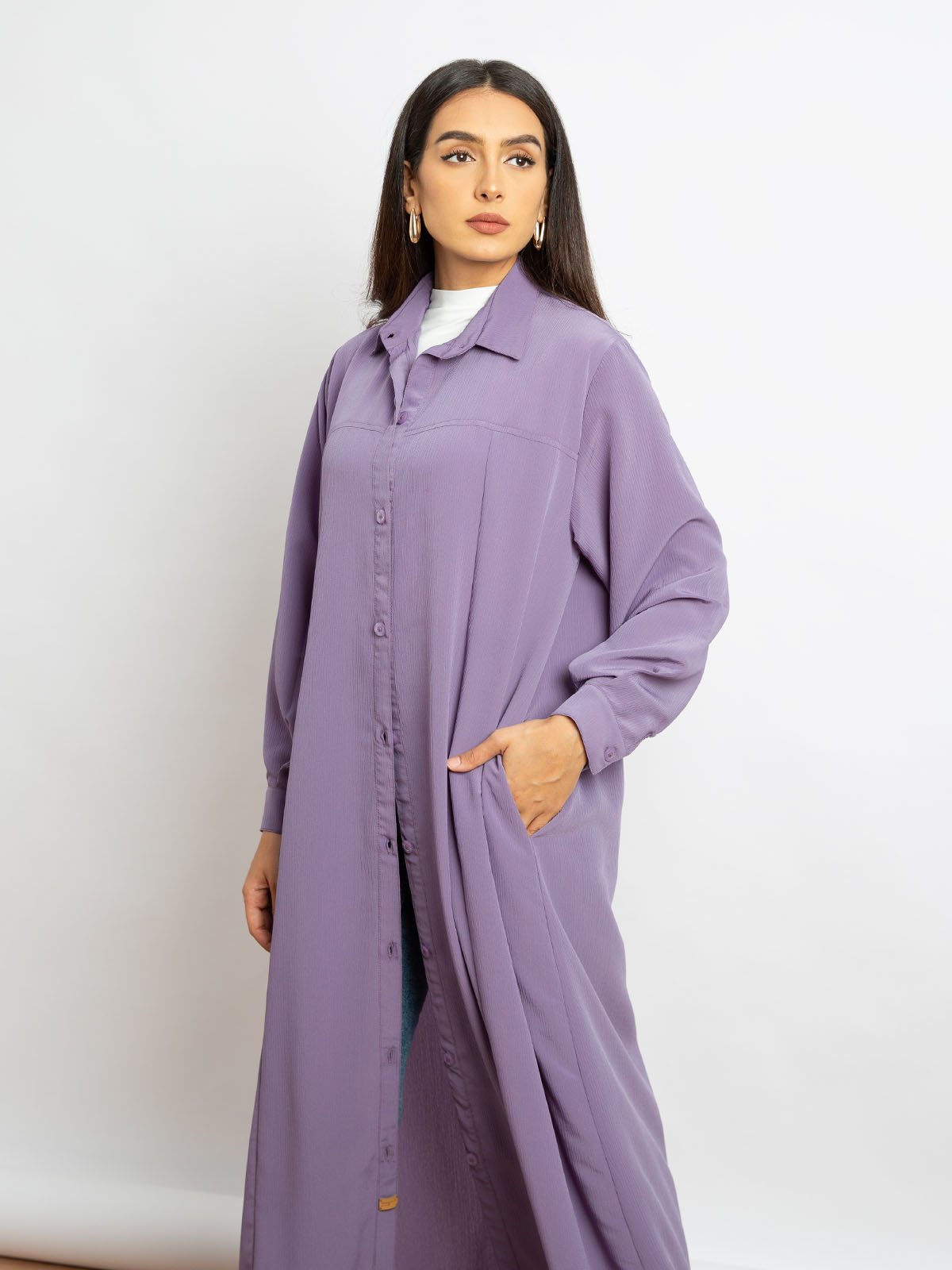 Lavender - Fancy Yoryu Shirt-Abaya