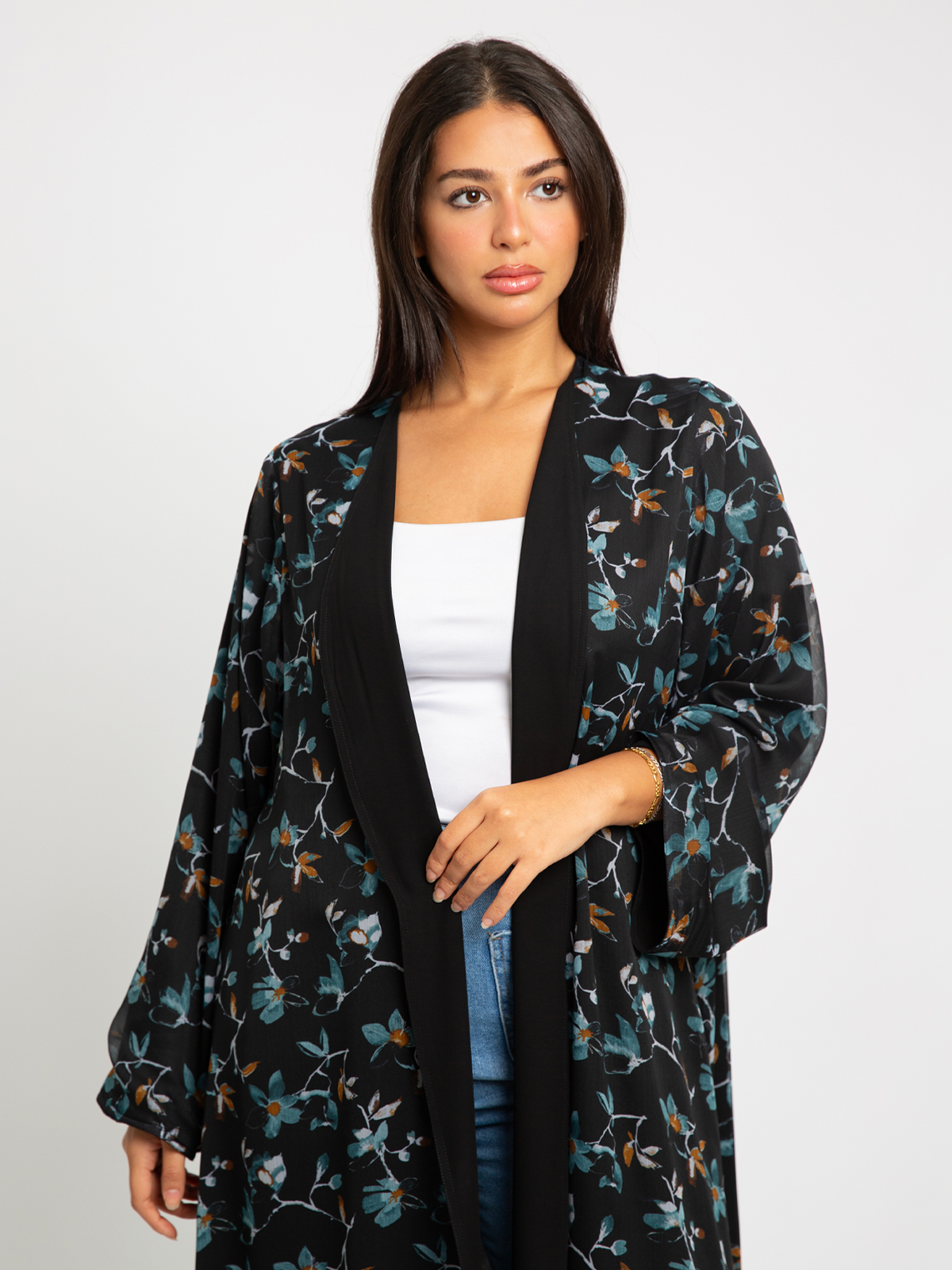 Night Bloom Double A-Cut Abaya