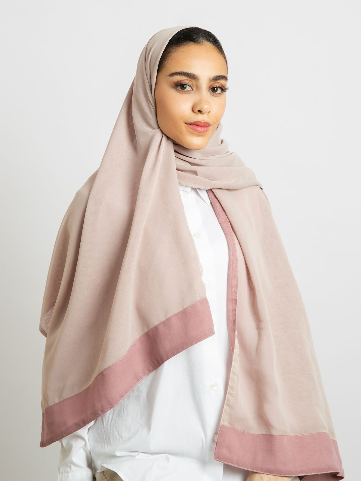 Pale Pinks - Double-sided Voile Tarha