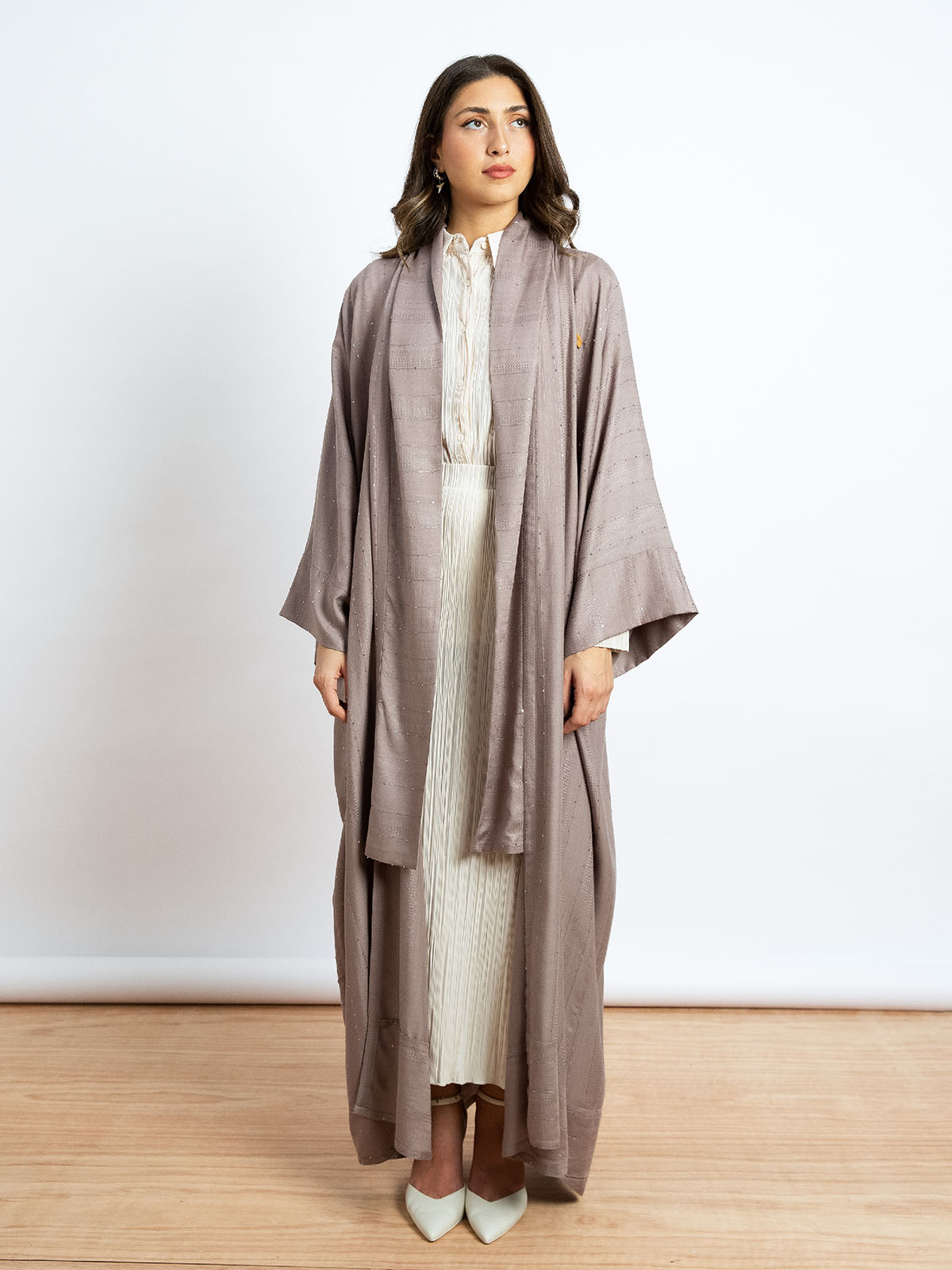 Rosewood Sequin Stripes - Flowstyle Abaya
