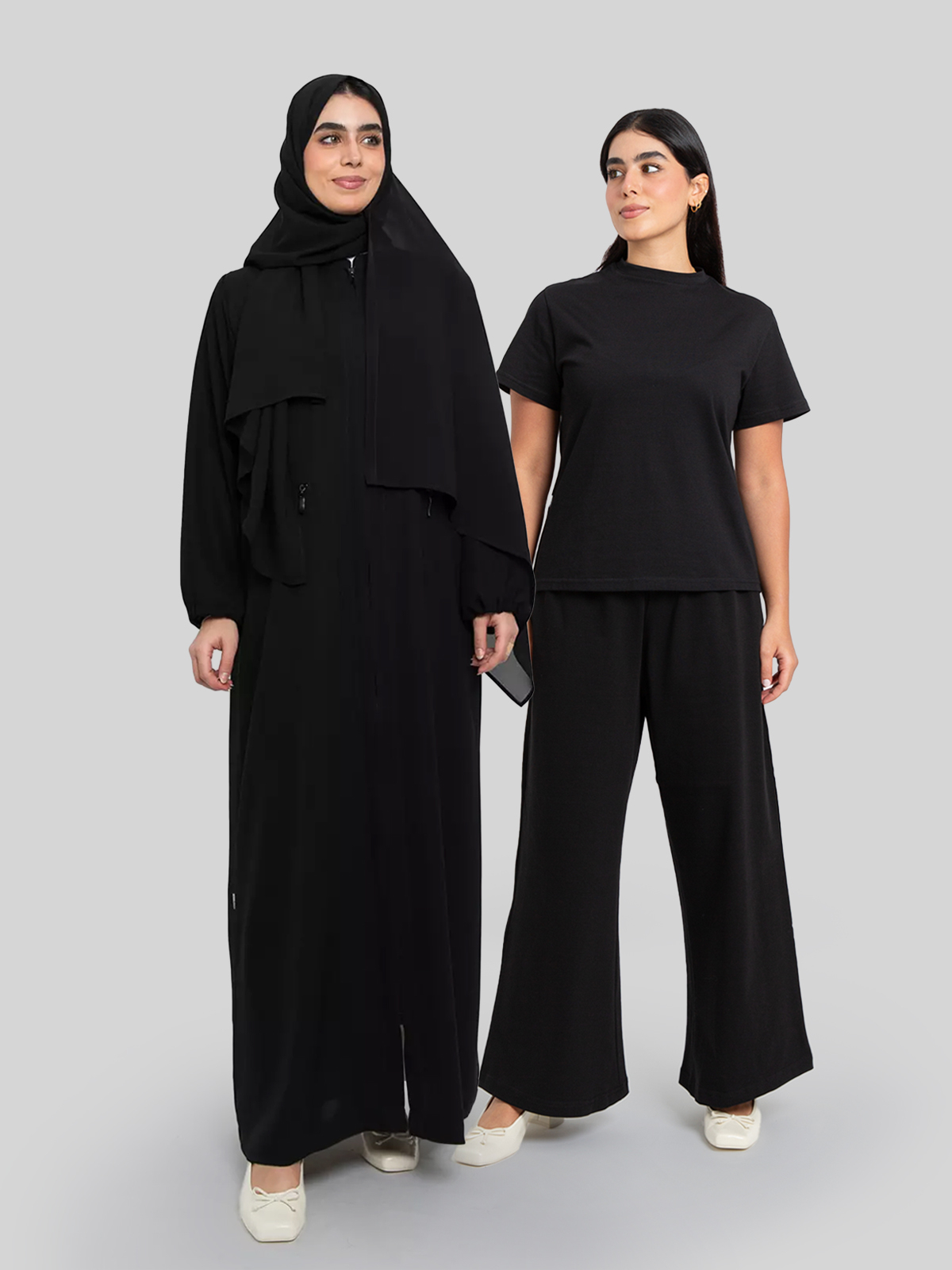 Black Zipper Umrah Abaya Package