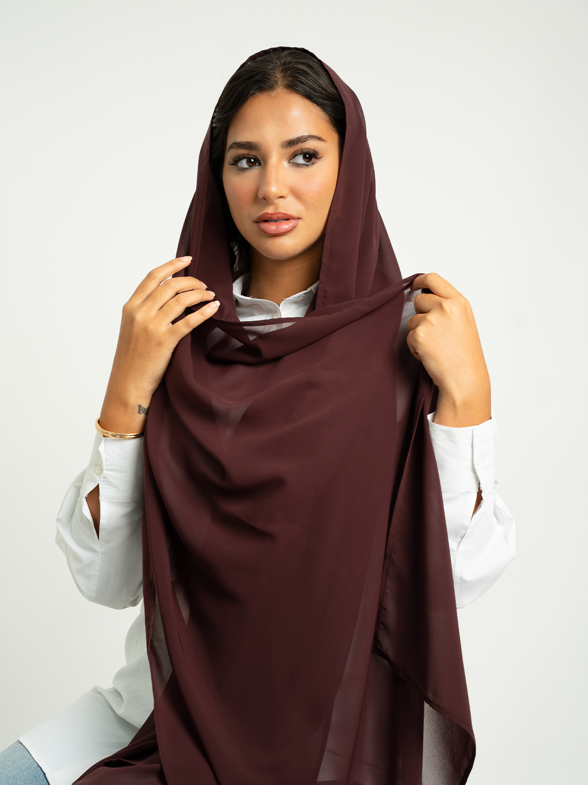 Aubergine Plain Laser Tarha