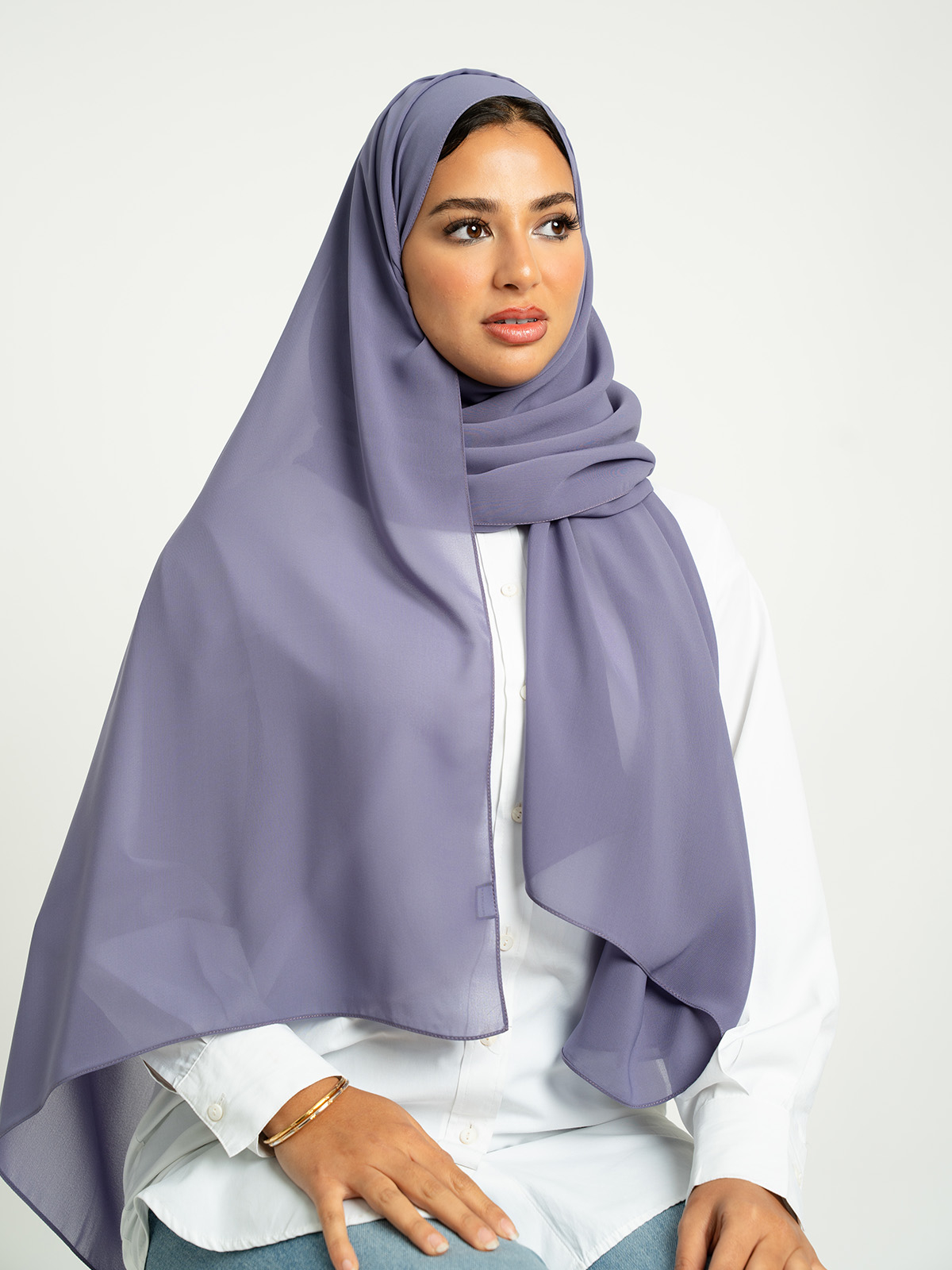 Light Mauve Plain Laser Tarha