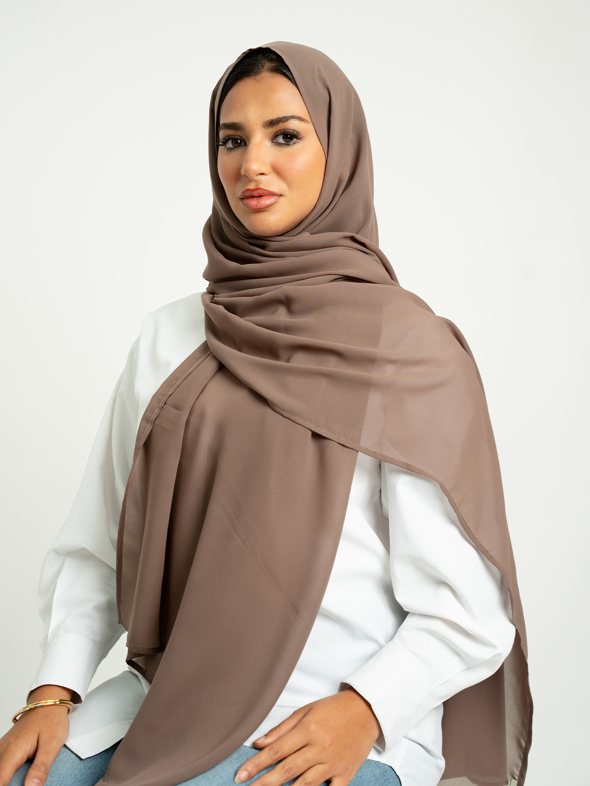Brown Mocha Plain Laser Tarha