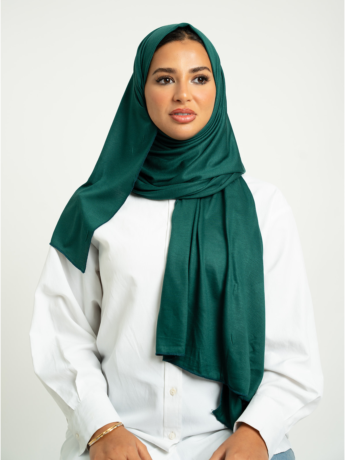 Grass Green Plain Cotton Jersey Tarha