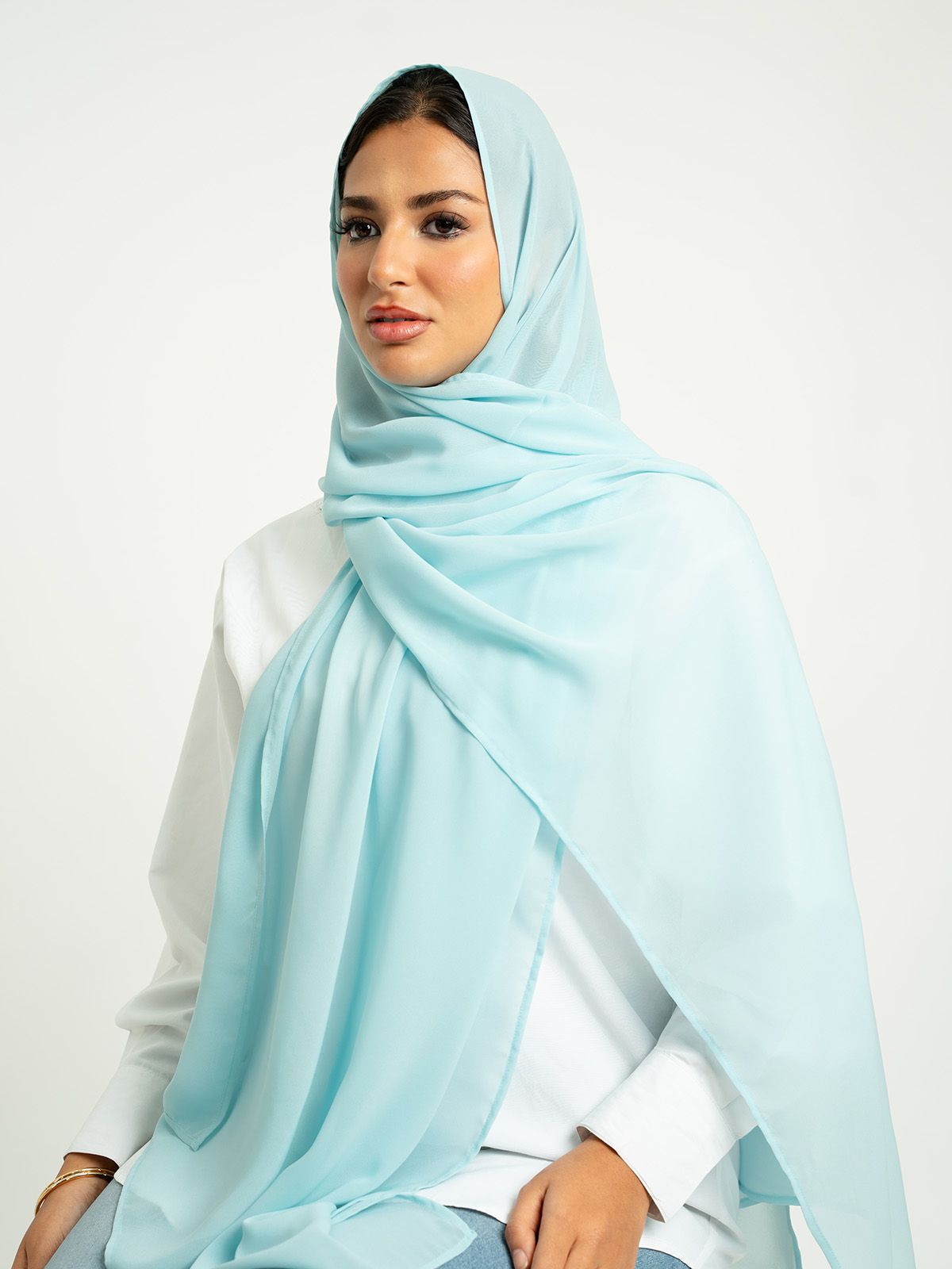 Light Turquoise Plain Laser Tarha