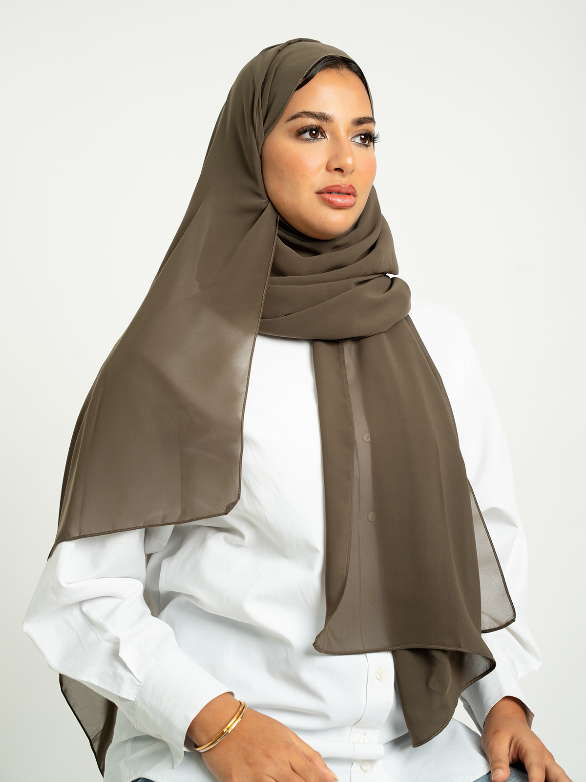 Cocoa Brown Plain Laser Tarha